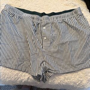 Victoria's Secret Pink Striped Gray and White Boxers